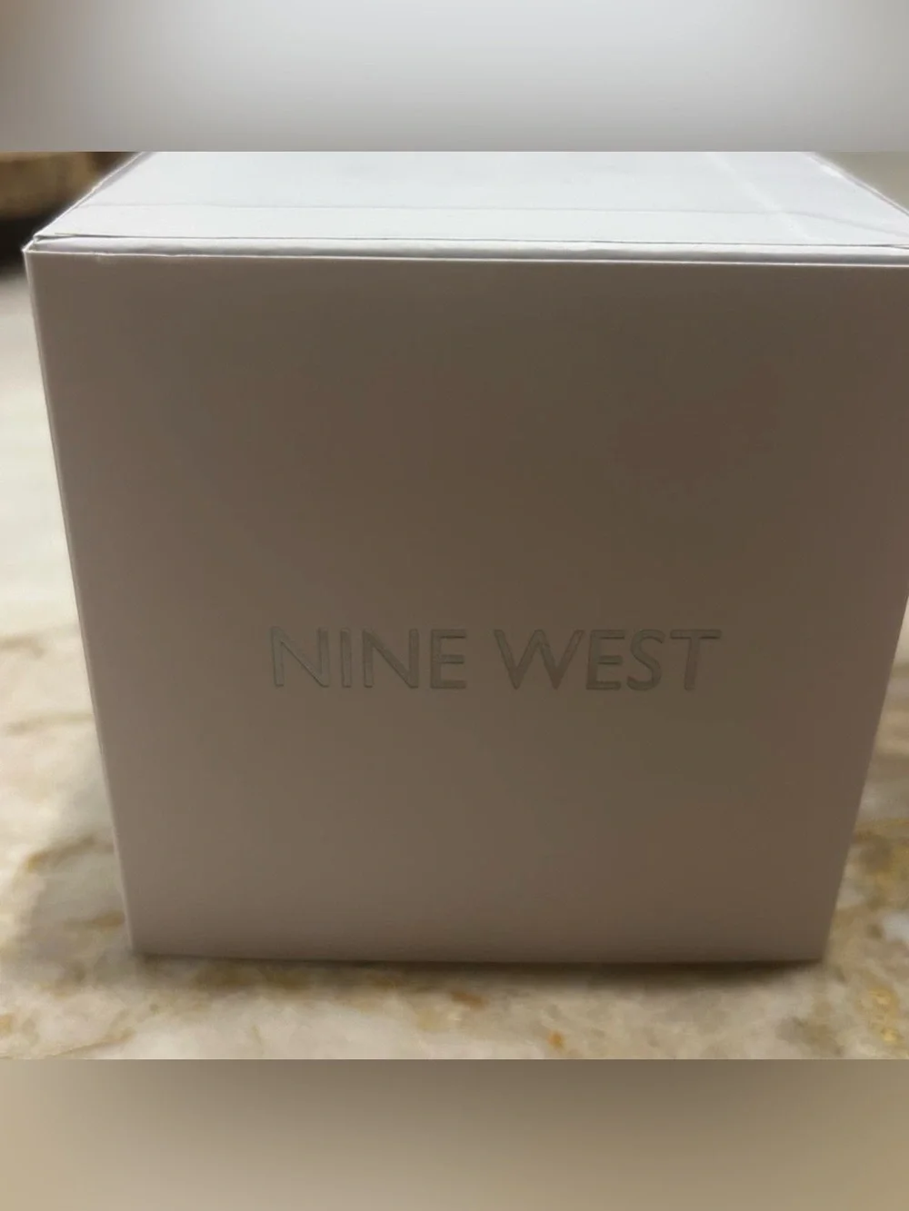 Nine West Men's Black Leather Strap Watch - Black Dial